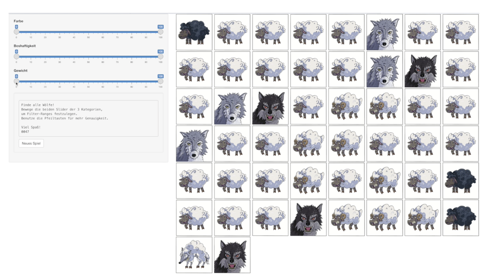 Variant Filtering Spiel: Wölfe vs. Schafe