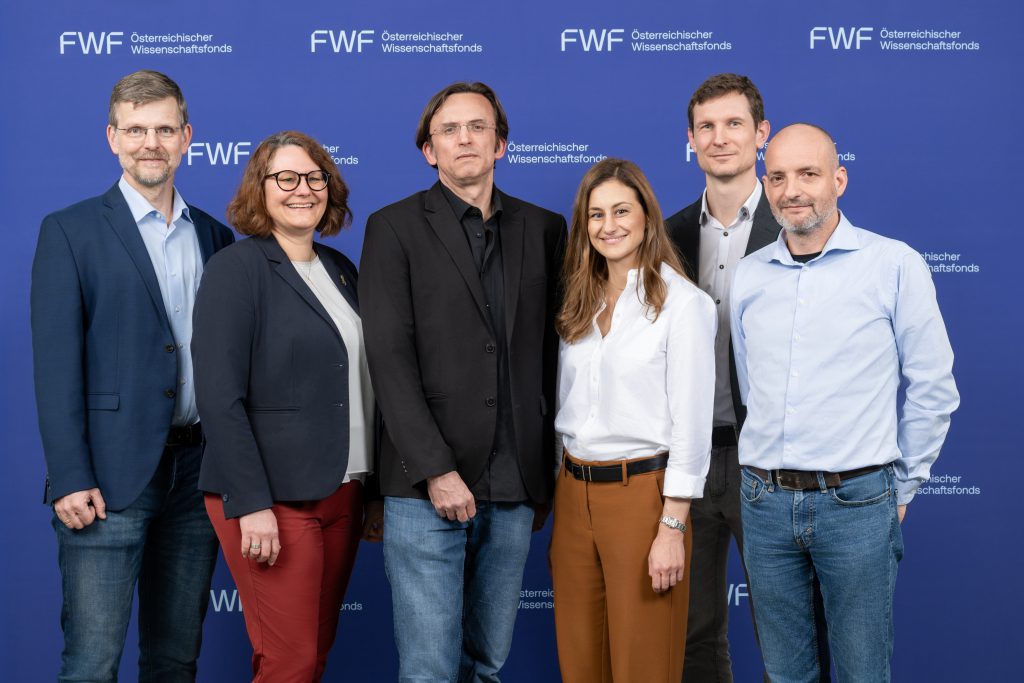 Johannes B. Huppa (Medizinische Universität Wien), Sabine Taschner-Mandl (St. Anna Kinderkrebsforschung), Johannes Zuber (Koordinator, Institut für Molekulare Pathologie (IMP)), Anna Christina Obenauf (Institut für Molekulare Pathologie (IMP)), Michael Traxlmayr (Universität für Bodenkultur Wien), Dietmar Rieder (Medizinische Universität Innsbruck) ©FWF/Klaus Ranger